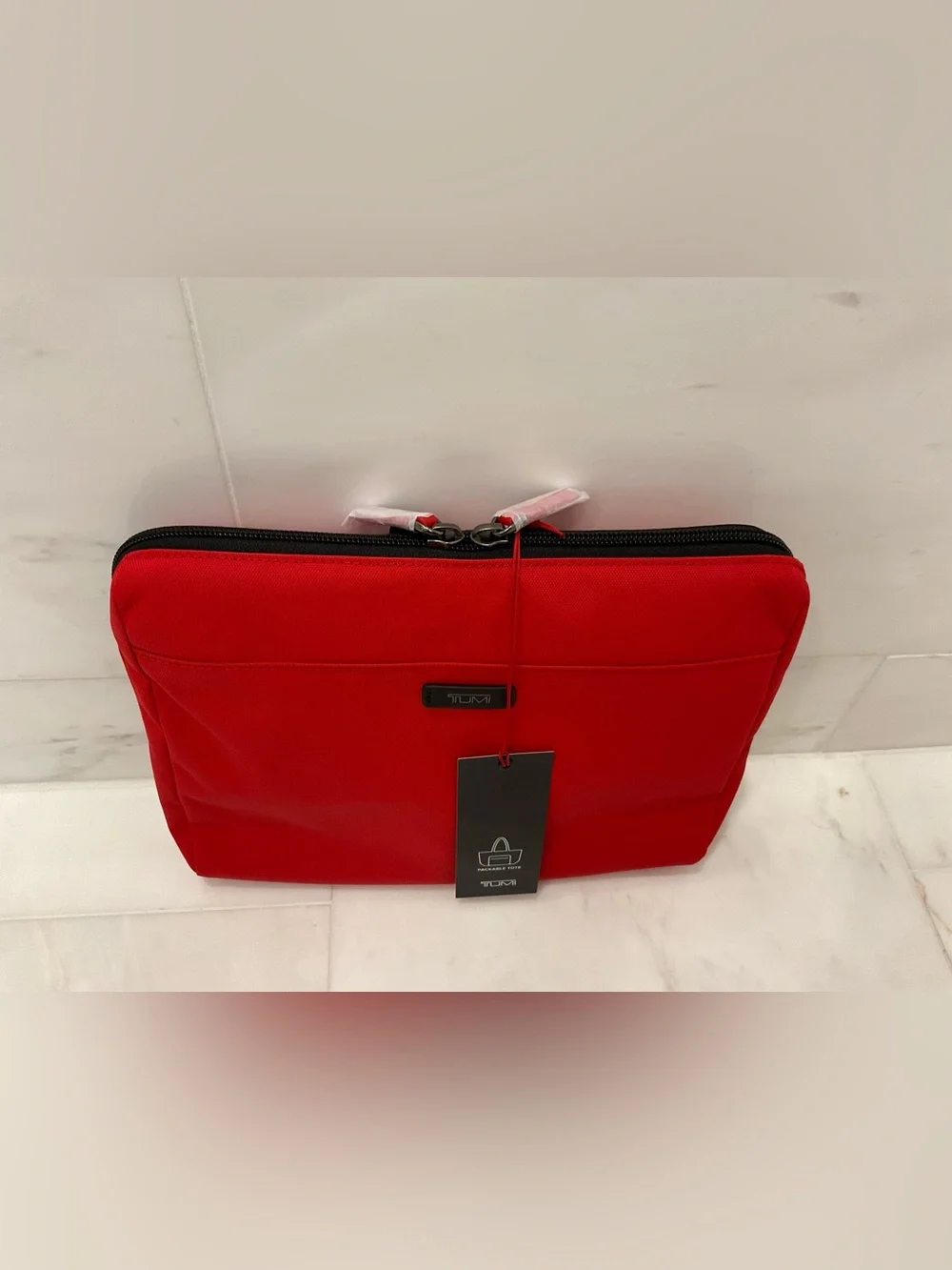 NEW TUMI Voyageur JUST IN CASE Nylon Packable 21.5” Tote Bag - TUMI RED